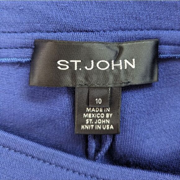 St. John Wool Blend Trouser Pants 10 Nautical Retro Glam Coastal Preppy Cape Cod - Picture 2 of 11